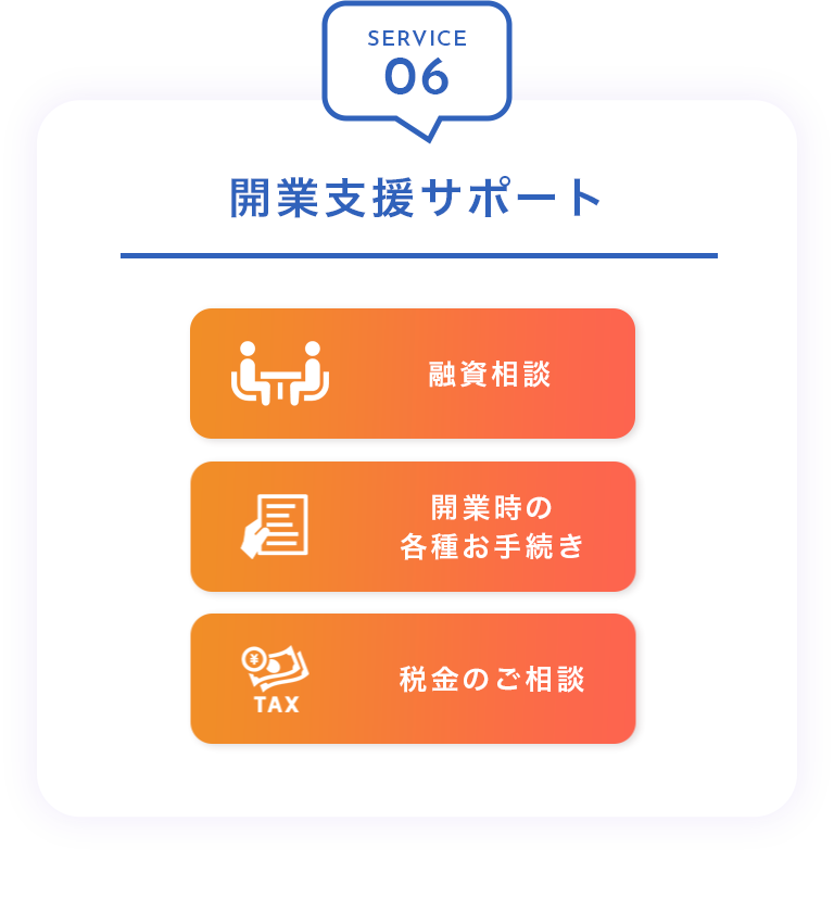 SERVICE06：開業支援サポート